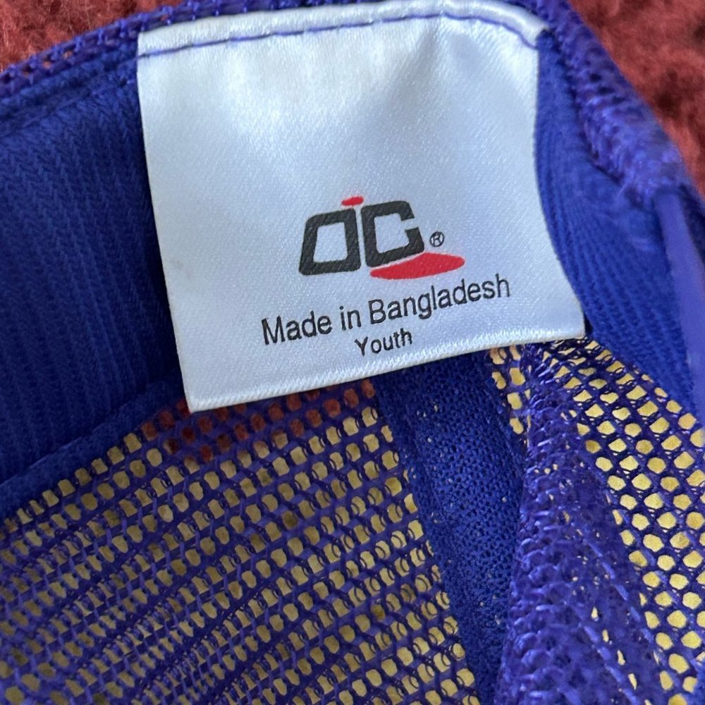 Vintage 90s Mesh Trucker Youth Dad Hat Snapback Baseball Cap Purple Pant… - Picture 3 of 9